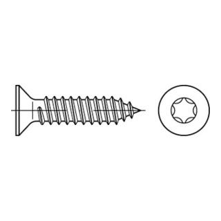 DIN 7982-C/ISO 14586 Senkkopf-Blechschraube mit Spitze Innensechsrund (TX), Edelstahl, blank A2