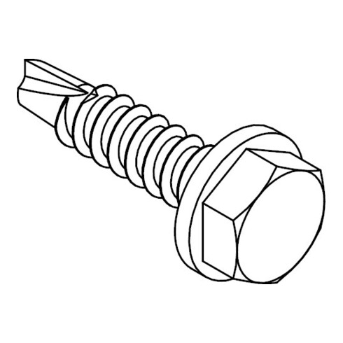 ISO 15480 Bohrschraube K Sechskant-Flanschkopf, Blechschraubengewinde, ST galZn 6,3x38 HP