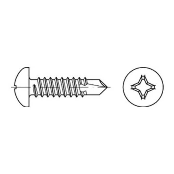 ISO 15481 Flachkopf-Bohrschrauben  Stahl ST 3,9 x 25 -H galvanisch verzinkt gal Zn S