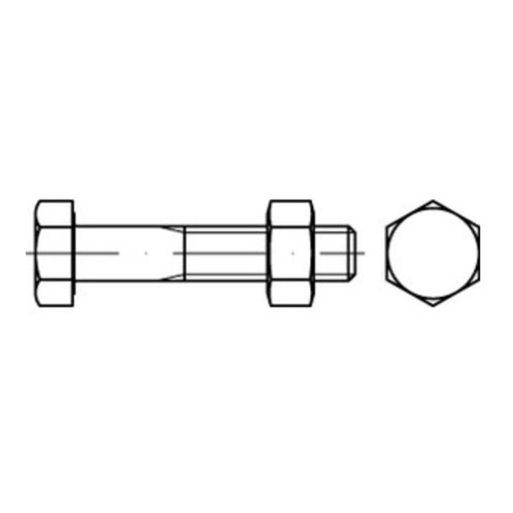 ISO 4014  SB-Schrauben-Garnituren 8.8U CE Mu M 12 x 45 tZn SB nach EN 15048 tZn S
