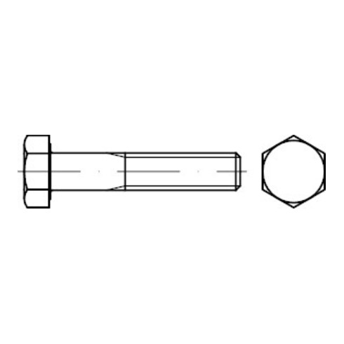 ISO 4014 Vis hexagonale avec tige, clés ISO, 8.8 flZnnc 480h-L M8x75 HP