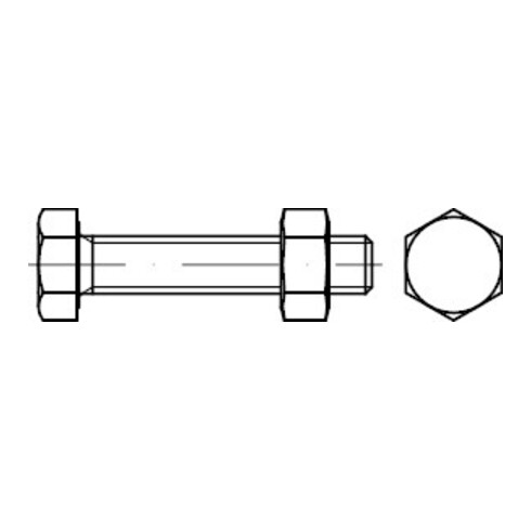 ISO 4017 Vis hexagonale avec filetage jusqu'à la tête, clé ISO, 5.6 Mu Cl.5 tZn AD W20 M20x55HP
