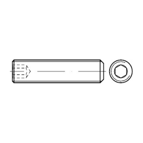 ISO 4026 Gewindestift mit Kegelkuppe und Innensechskant, Edelstahl A1/A2 M12x12 HP