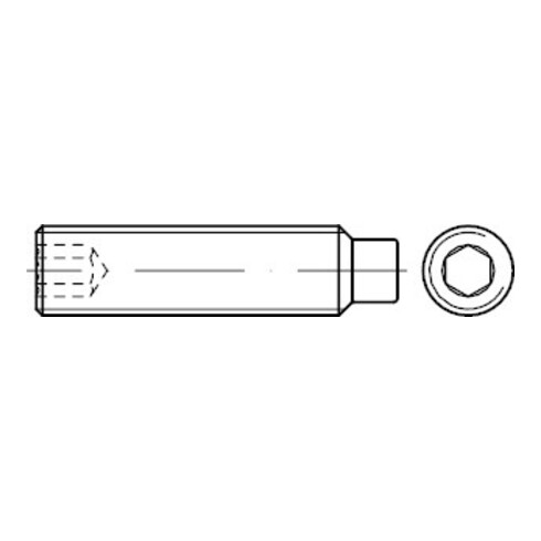 ISO 4028 Gewindestift mit Zapfen und Innensechskant, 45H galZn M16x25 HP