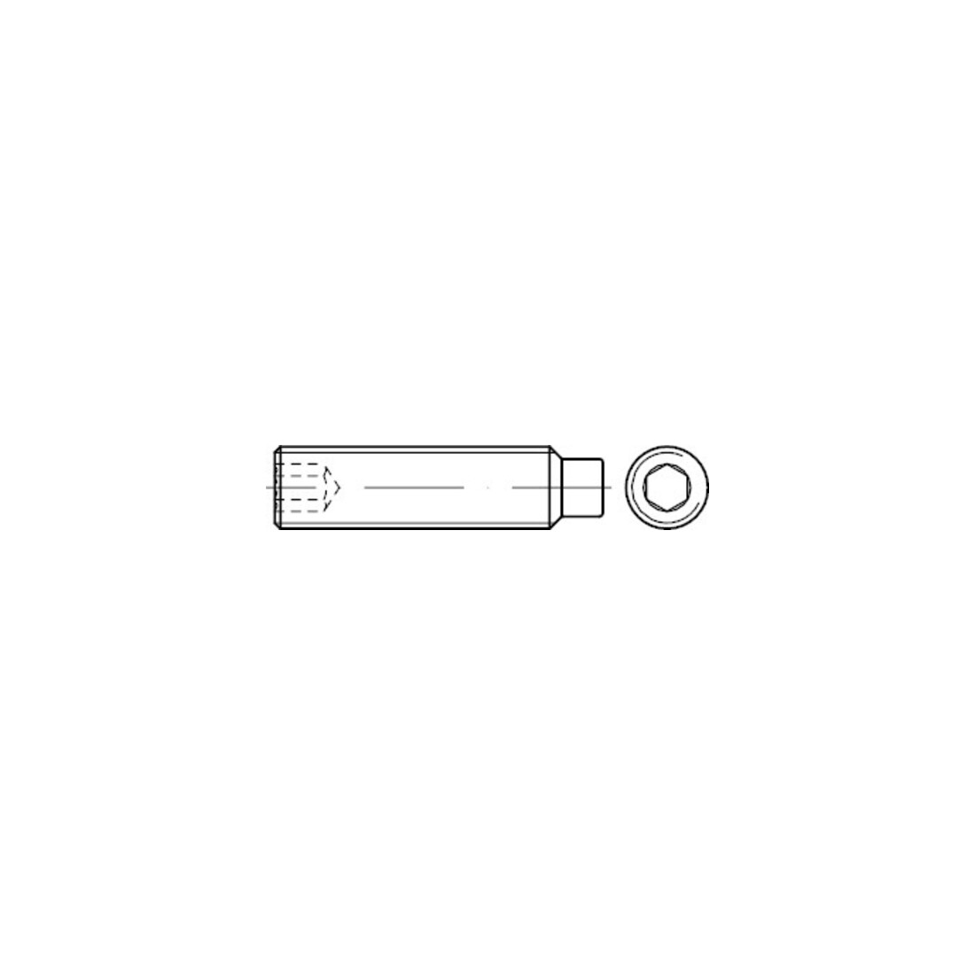 ISO 4028 Goujon fileté avec ergot et empreinte hexagonale creuse, acier inox A4 M8x10 HP