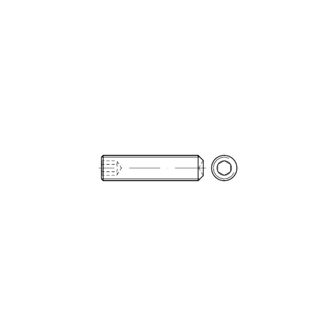 ISO 4029 Gewindestift mit Ringschneide und Innensechskant, 45H Fein M16x1,5x40 HP