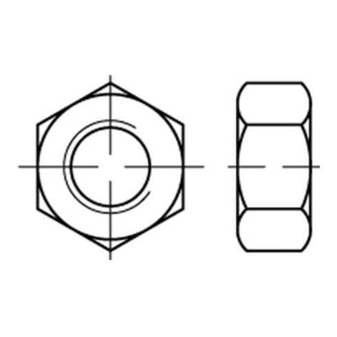 ISO 4032 A 2 Links Sechskantmuttern, ISO-Typ 1, mit metrischem Linksgewinde - Abmessung: M 16 VE=S (25 Stück)