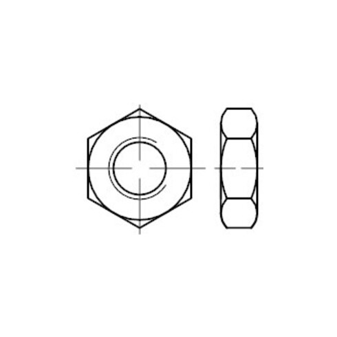 ISO 4035 Sechskantmutter niedrige Form, mit Fase, Edelstahl A2 M6 KP