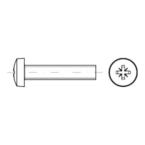 ISO 7045 Linsen-Schraube mit Phillips-Kreuzschlitz PH, 4.8 galZn -Z M4x45 HP