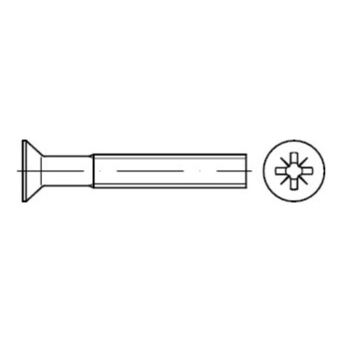 ISO 7046-2 Senkschraube mit Phillips-Kreuzschlitz PH, Edelstahl A2 -Z M5x55 HP