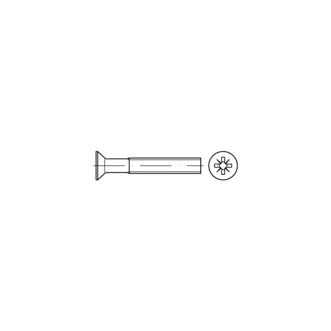ISO 7046 Senkkopfschraube PZ, Edelstahl, blank