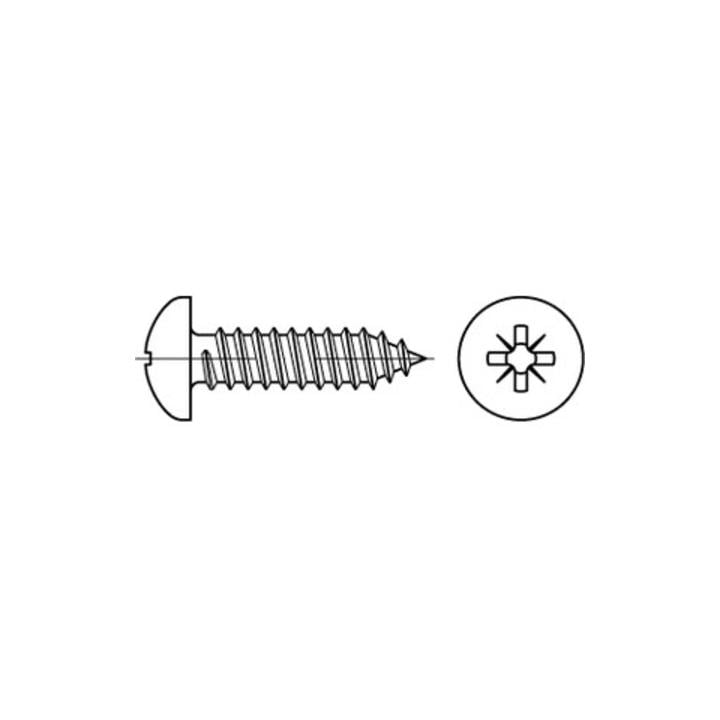 ISO 7049 Form CZ Linsenkopf-Blechschraube VG 2,2x4,5 Stahl galvanisch verzinkt PZ