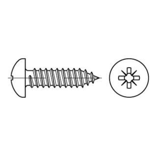 ISO 7049 Form CZ Linsenkopf-Blechschraube VG 4,8x16 Stahl galvanisch verzinkt PZ
