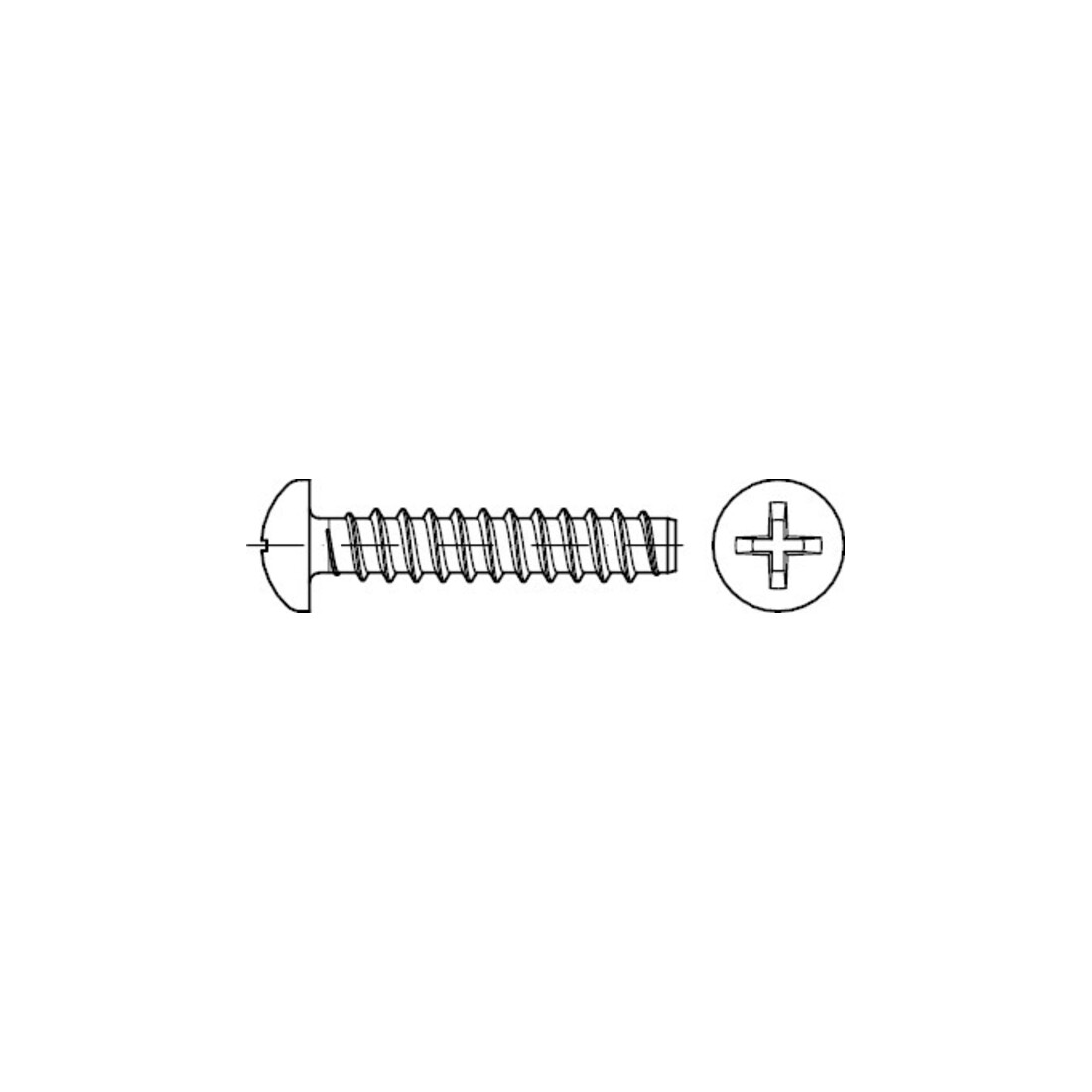 ISO 7049 Vis à tôle tête fraisée cruciforme Phillips PH, ST galZn -H-I-P 2,9x6,5 KP