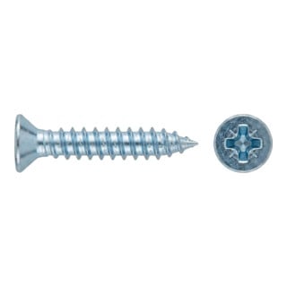 DIN 7982-C/ISO 7050 Senkkopf-Blechschraube mit Spitze PZ, Stahl, galvanisch verzinkt