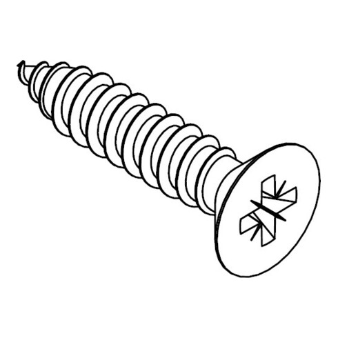 ISO 7050 Senk-Blechschraube mit Phillips-Kreuzschlitz PH, ST galZn -C-Z 2,9x13 HP