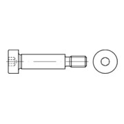 ISO 7379 Pass-Schulterschraube, Edelstahl A2 f9 16 M12x50 HP