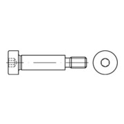 ISO 7379 Pass-Schulterschraube Schaftpassung, Toleranz f9, Innensechskant, Stahl 12.9, blank