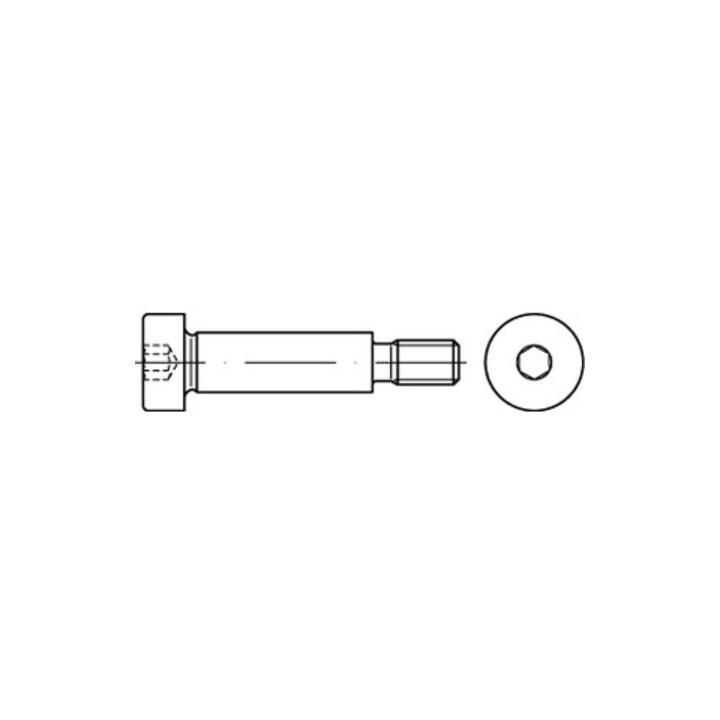 ISO 7379 Pass-Schulterschraube Schaftpassung h8 M8x80 Stahl 12.9 blank Innensechskant