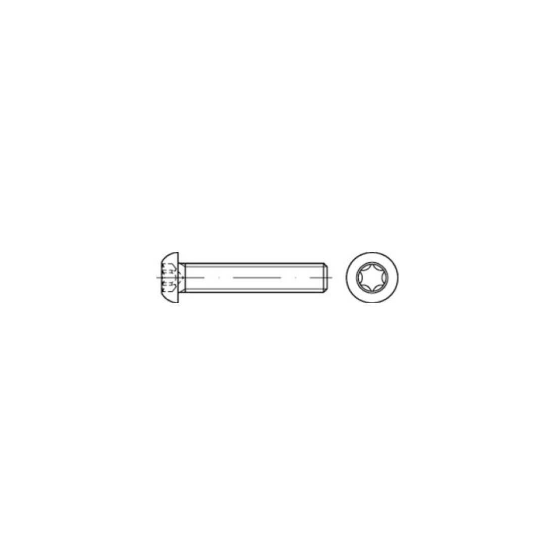 ISO 7380-1 Flachkopfschraube mit Innensechsrund, TX, Edelstahl A2-70, blank