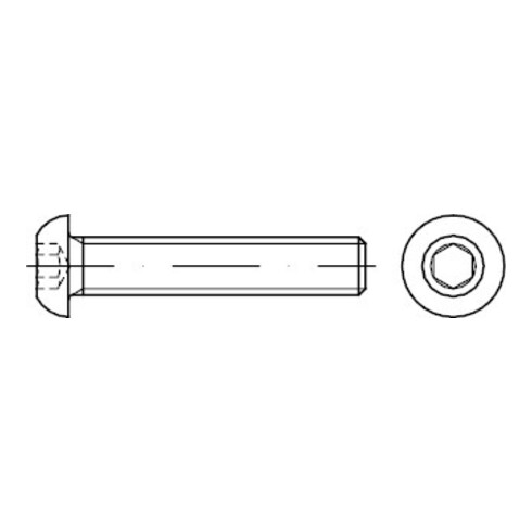 ISO 7380-1 Flachkopfschraube mit Innensechskant, 10.9 galZn getemp. M6x50HP