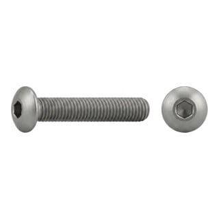 ISO 7380-1 Flachkopfschraube mit Innensechskant, Edelstahl, blank