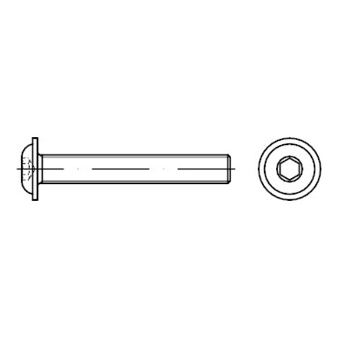 ISO 7380-2 Flachkopfschraube mit Innensechskant, Edelstahl A2 M5x12 HP