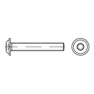 ISO 7380-2 Flachkopfschraube mit Flansch Innensechskant, Edelstahl, blank A2