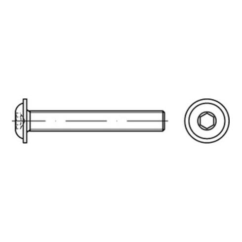 ISO 7380-2 Flachkopf-Flanschschraube VG M6x20 Stahl 10.9 blank Innensechskant