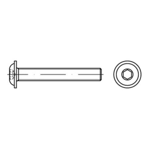 ISO 7380-2 Flachkopf-Flanschschraube VG M6x6 Stahl 10.9 blank Innensechskant