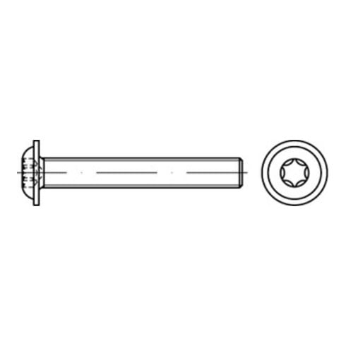 ISO 7380-2 Flachkopfschraube mit Flansch Innensechsrund, TX, Stahl 10.9, galvanisch verzinkt