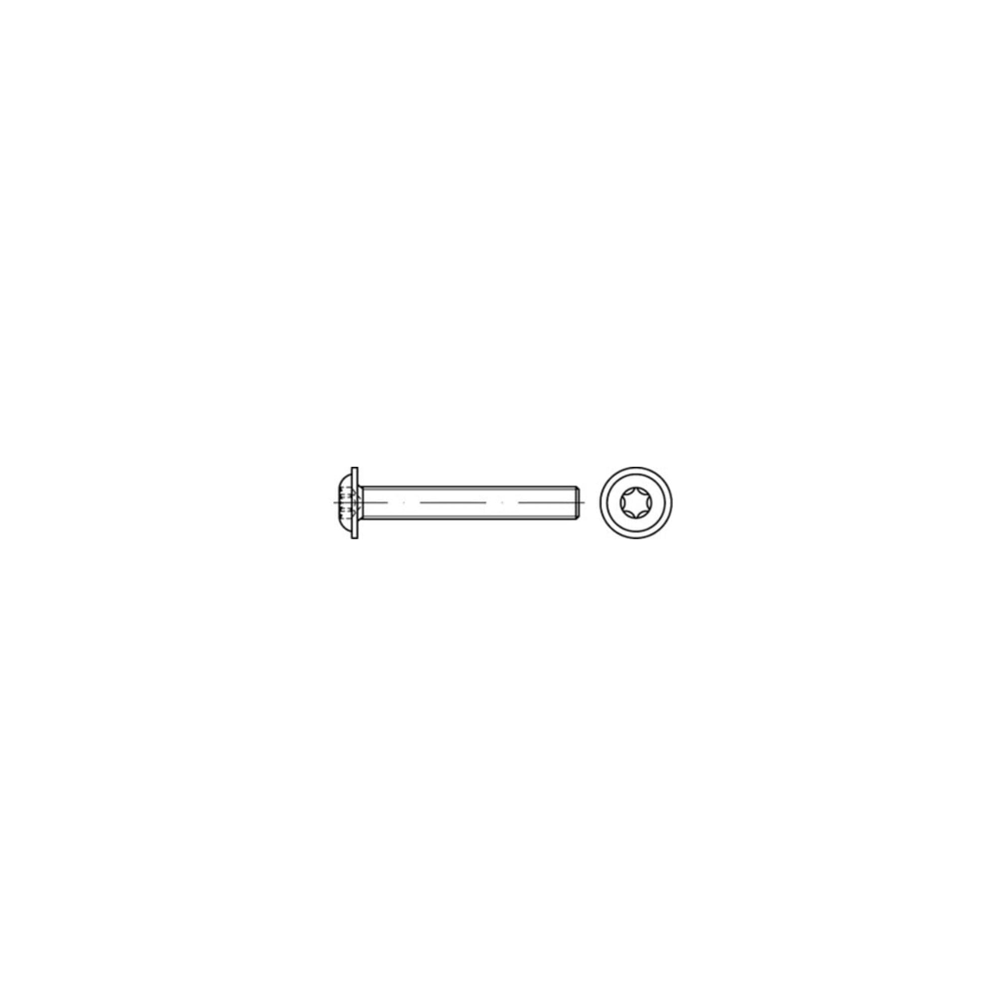 ISO 7380-2 Flachkopfschraube 010.9 M 8 x 50 -T40 galv. verzinkt, getempert gal Zn ; Industrial Quality Supplies