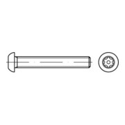 ISO 7380 Sicherheits-Flachkopfschraube mit Innensechskant mit Zapfen, TX-TR, Edelstahl A2-70, blank