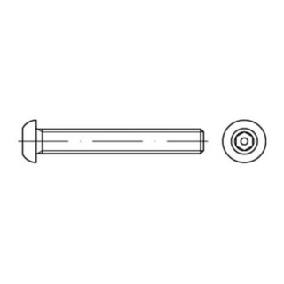 ISO 7380 Sicherheits-Flachkopfschraube mit Innensechskant mit Zapfen, Edelstahl A2-70, blank