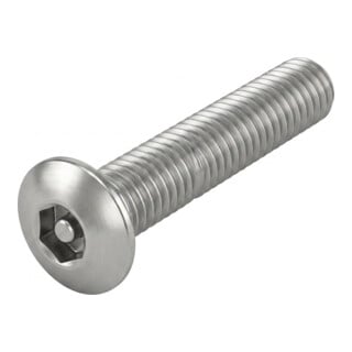 ISO 7380 Sicherheits-Flachkopfschraube mit Innensechskant mit Zapfen, Edelstahl A2-70, blank
