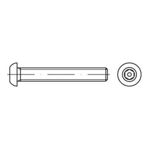 ISO 7380 Sicherheits-Flachkopfschraube mit Innensechskant mit Zapfen, Edelstahl A2-70, blank