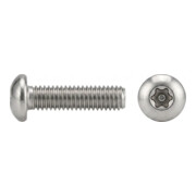 ISO 7380 Sicherheits-Flachkopfschraube mit Innensechskant mit Zapfen, TX-TR, Edelstahl A2-70, blank-1