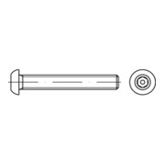 ISO 7380 Sicherheits-Flachkopfschraube mit Innensechskant mit Zapfen, Edelstahl A2-70, blank