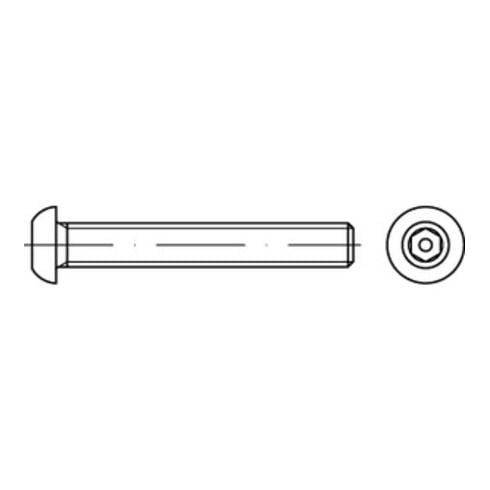 ISO 7380 Sicherheits-Flachkopfschraube mit Innensechskant mit Zapfen, Edelstahl A2-70, blank