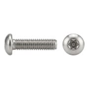 ISO 7380 Sicherheits-Flachkopfschraube mit Innensechskant mit Zapfen, TX-TR, Edelstahl A2-70, blank-1