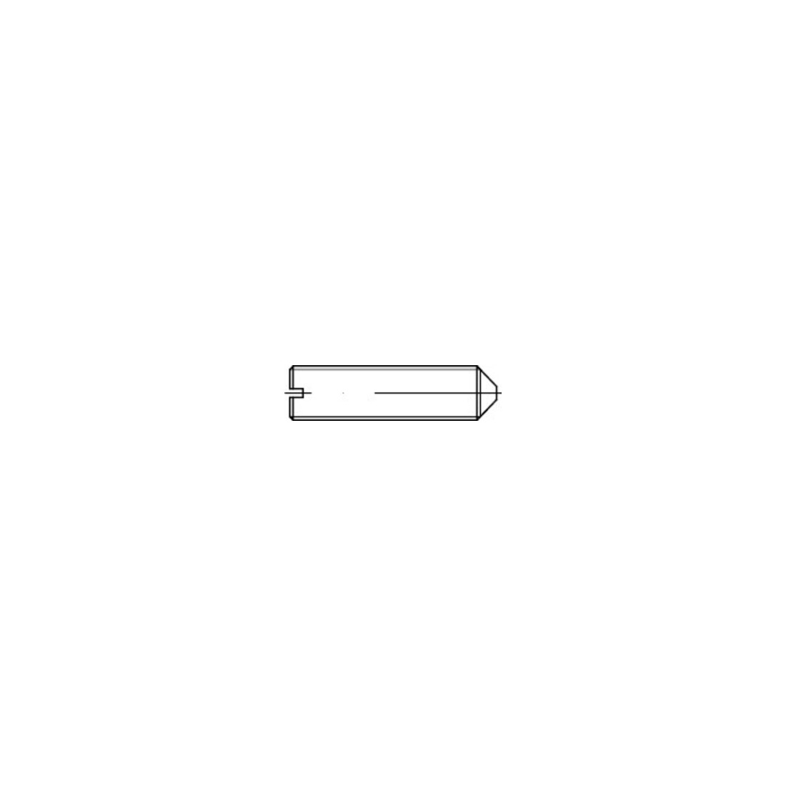 ISO 7434 Goujon fileté pointe fendue, acier inox A1 M2,5x6 HP