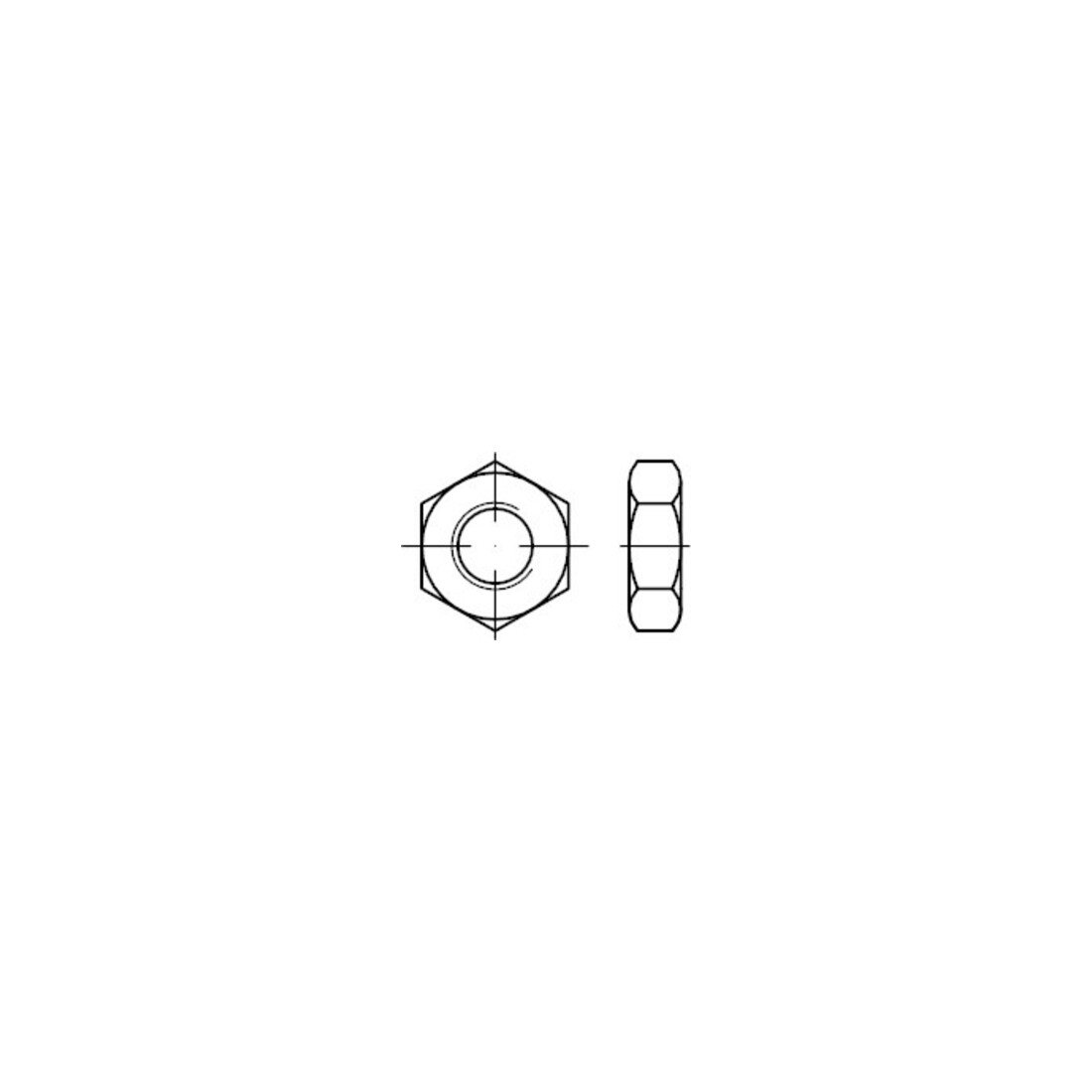 ISO 8675 Écrou hexagonal bas, chanfreiné, filetage fin, acier inox A4 M10x1,25 HP
