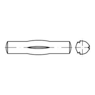 ISO 8742 Knebelkerbstifte mit kurzen Kerben, Stahl, blank