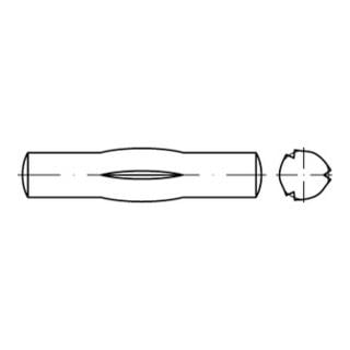 ISO 8742 Knebelkerbstifte mit kurzen Kerben, Stahl, blank