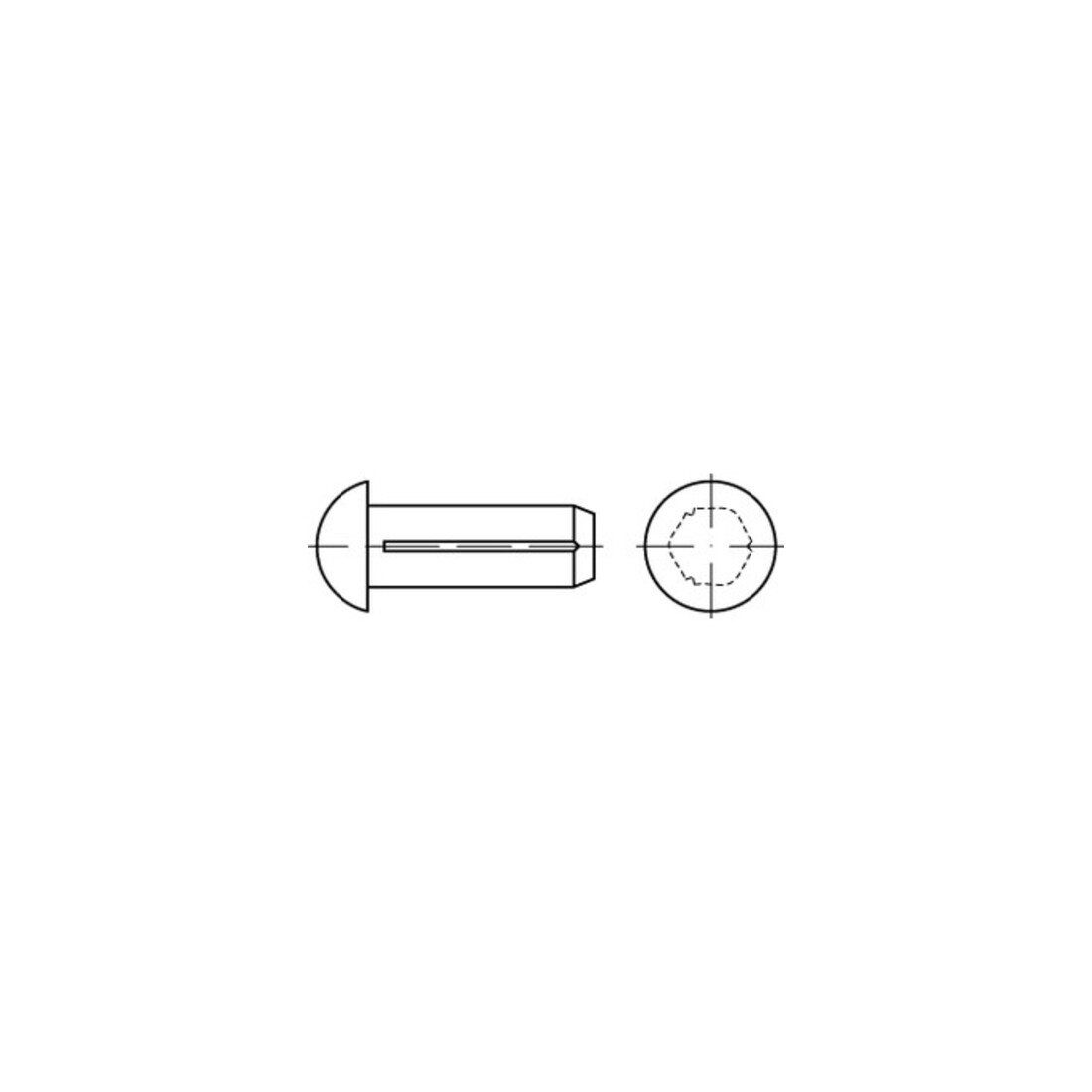 ISO 8746 Form A Halbrundkerbnägel Messing 2 x 6 Ms K