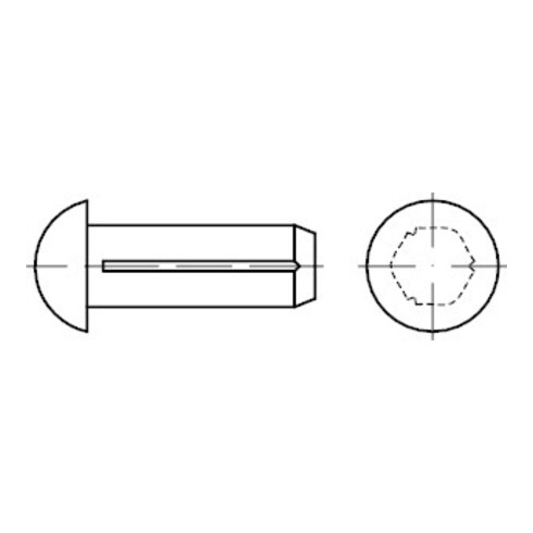 ISO 8746 Halbrundkerbnagel, ST 1,4x5 KP
