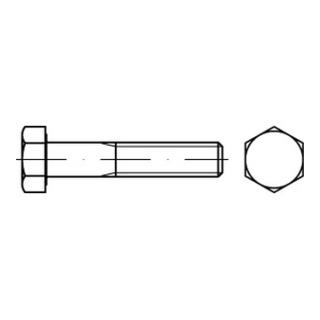 ISO 8765 Sechskant-Schaftschraube Feingewinde M10x80 Stahl 8.8 blank