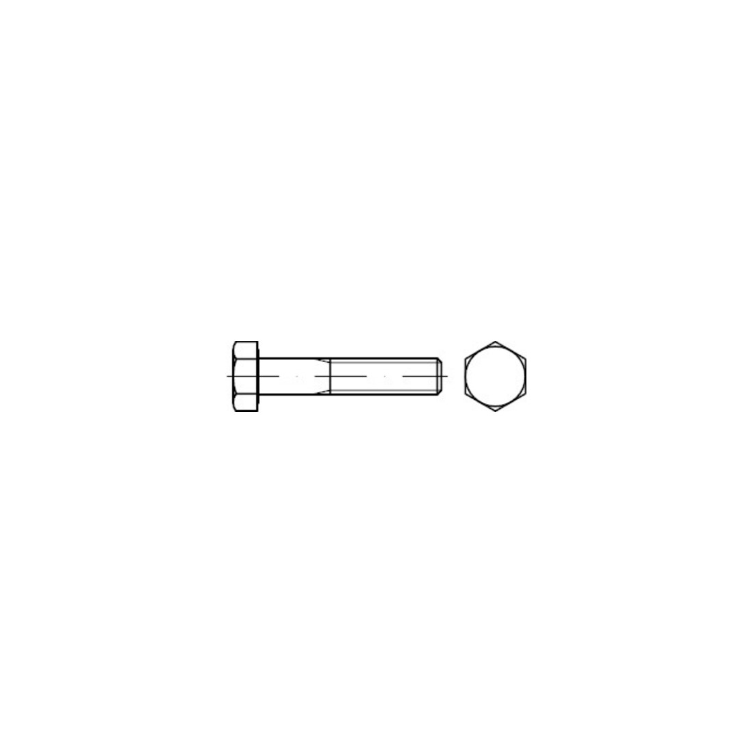 ISO 8765 Vis hexagonale avec tige, filetage fin, largeur clé ISO, 8.8 M12x1,25x130 HP