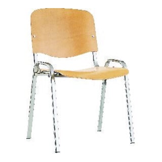 ISO Chaise visiteur bois chromé/hêtre