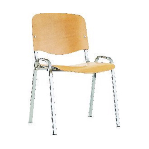 ISO Chaise visiteur bois chromé/hêtre